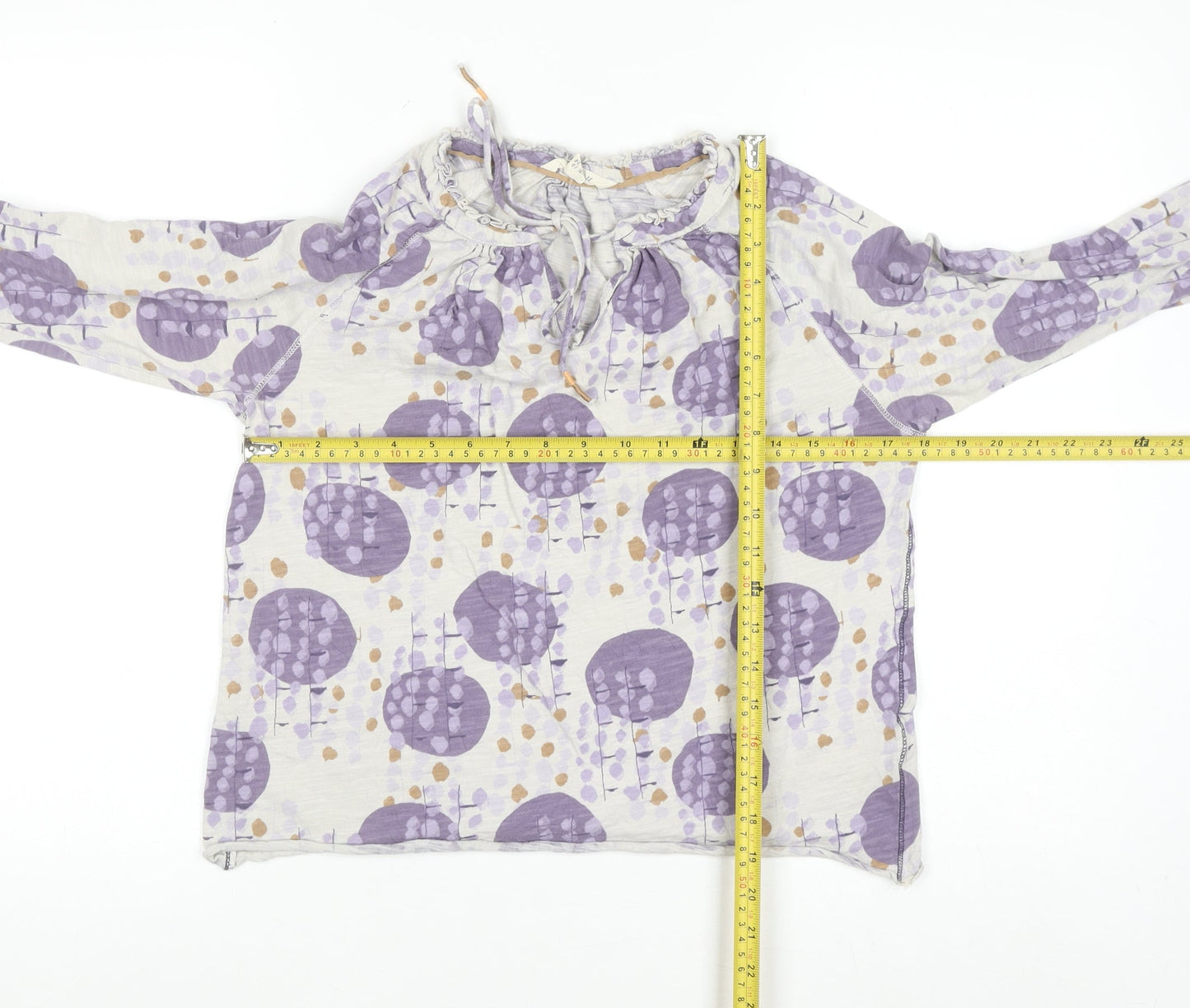 White Stuff Women Purple Floral Cotton Tunic Blouse UK 10