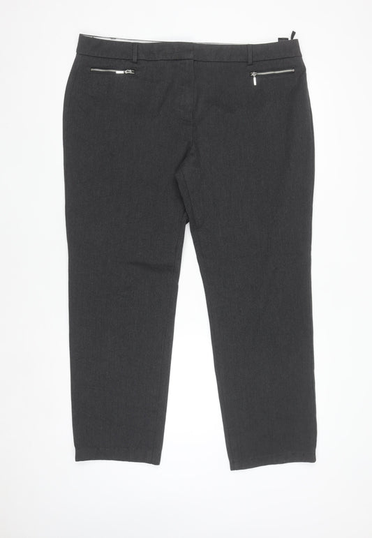 Marks and Spencer Women's Charcoal Slim Trousers Size 18