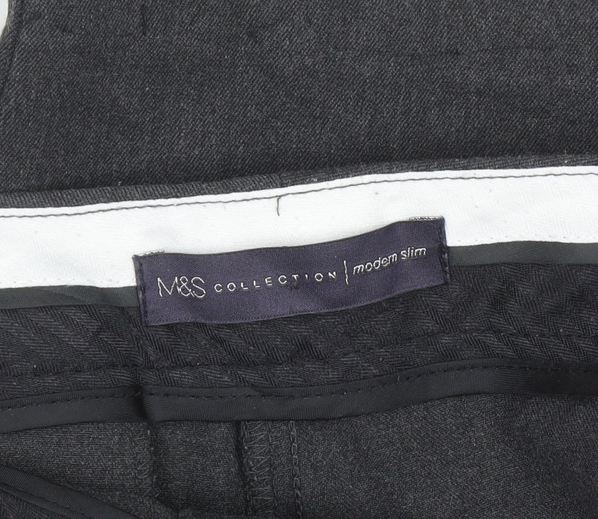 Marks and Spencer Women's Charcoal Slim Trousers Size 18