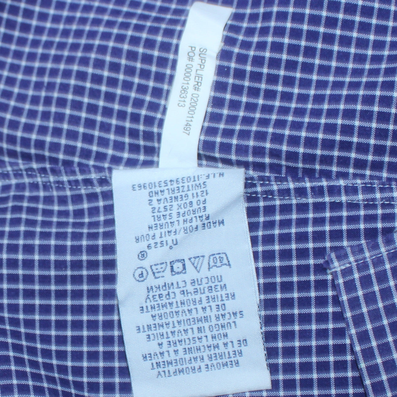 Ralph Lauren Men's Blue Check Long Sleeve Button-Down Shirt Size 15.5