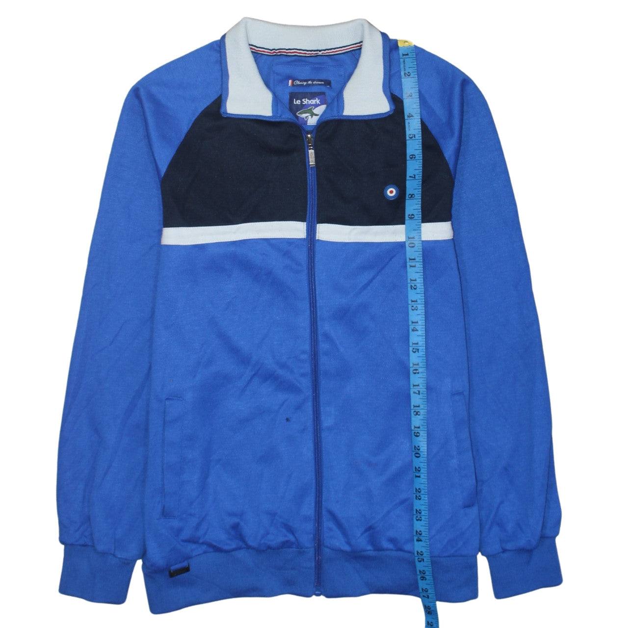 Le Shark Men's Blue Full Zip Sweatshirt Medium Polyester Retro Sports