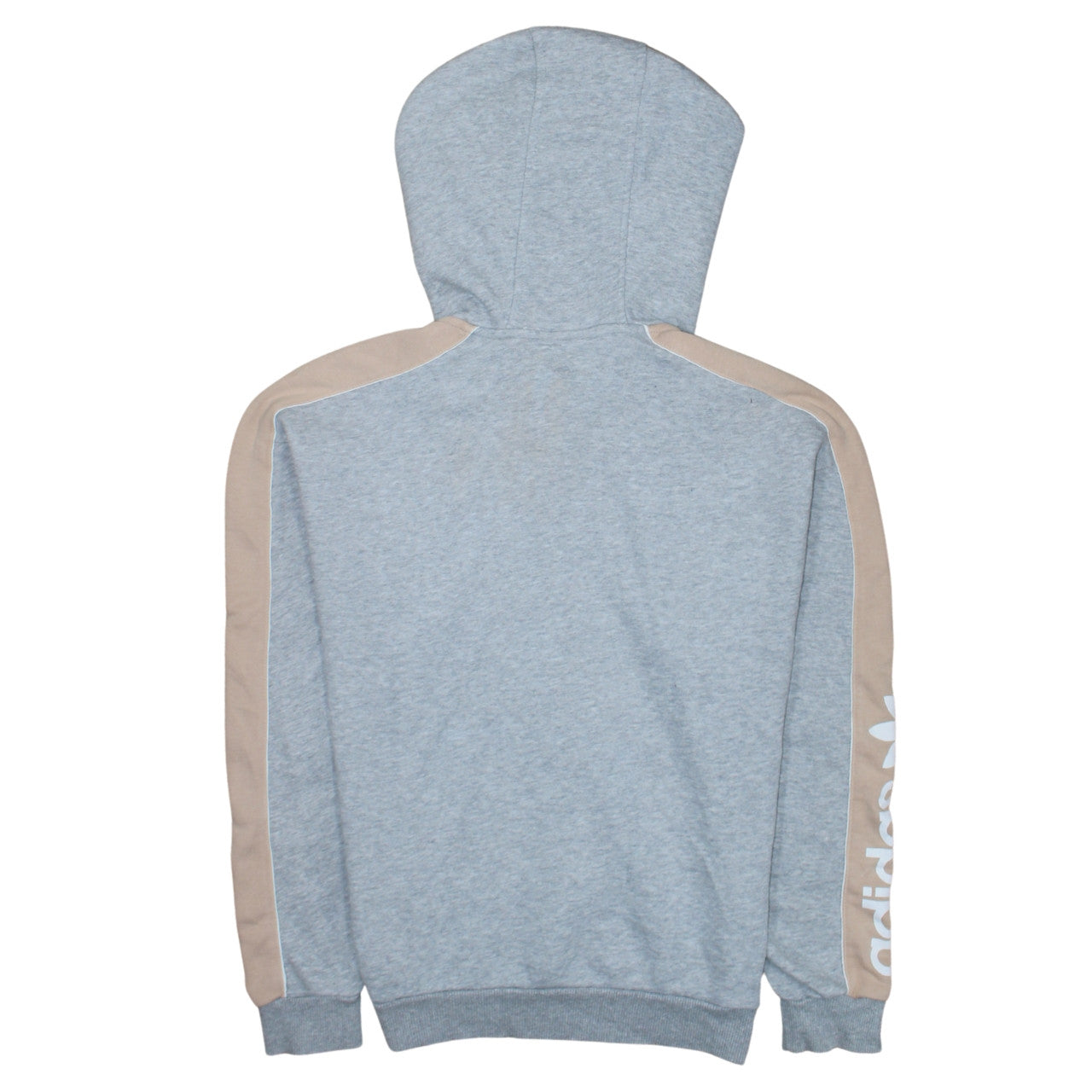 Adidas Women Grey Beige 1/2 Zip Hooded Sweatshirt UK 10