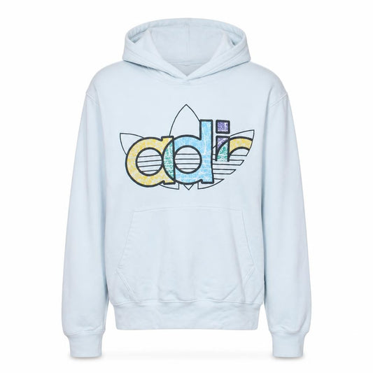 Adidas Womens White Pullover Hoodie Medium Hooded Sweatshirt with Logo Print