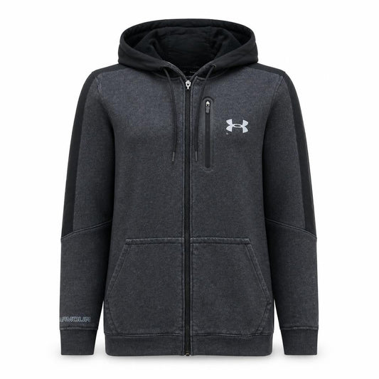 Under Armour Men's Grey Full Zip Hoodie Size S Relaxed Fit Fleece
