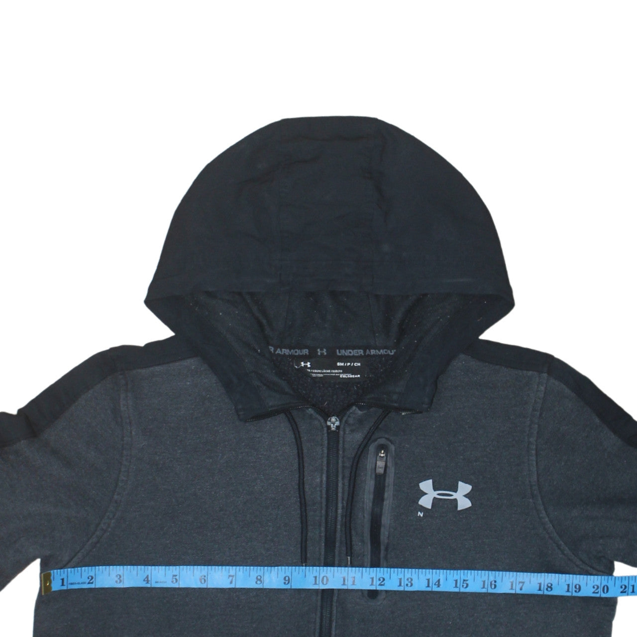 Under Armour Men's Grey Full Zip Hoodie Size S Relaxed Fit Fleece