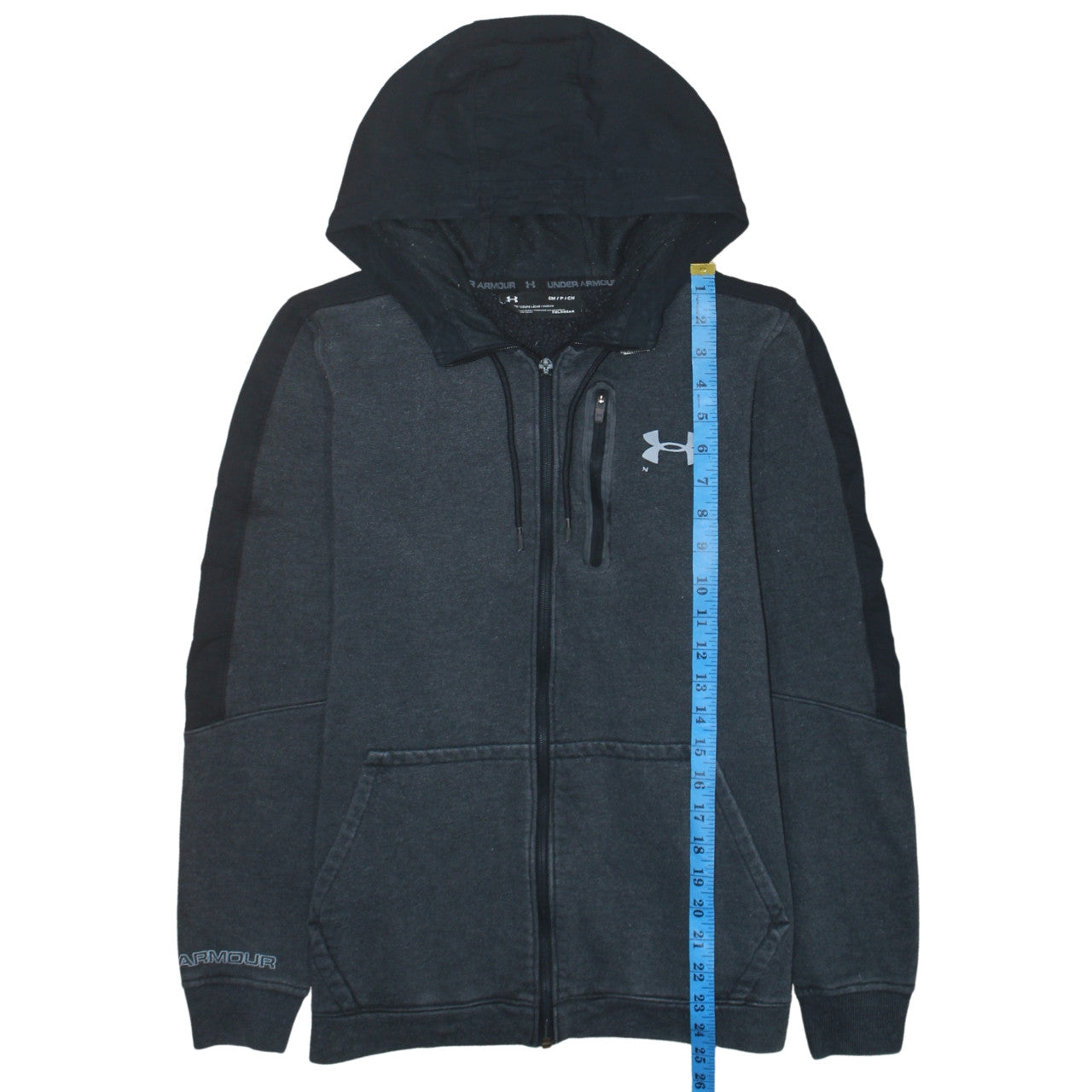 Under Armour Men's Grey Full Zip Hoodie Size S Relaxed Fit Fleece