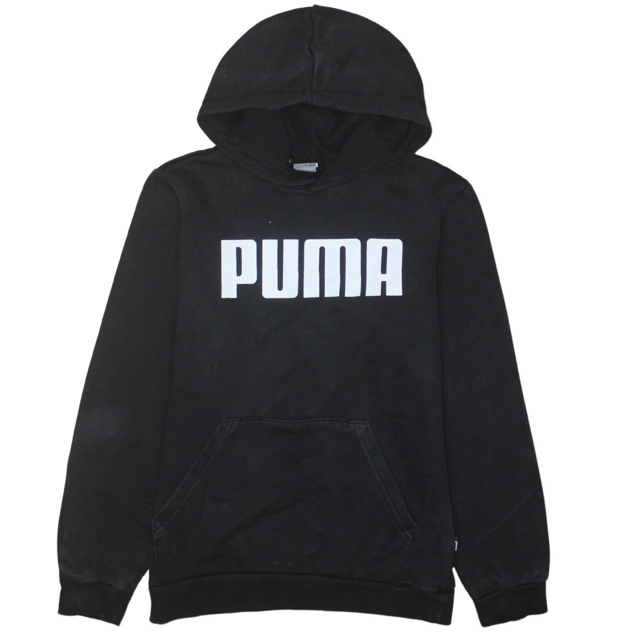 Puma Boys Black Pullover Hoodie 13-14 Years Casual Cotton Blend Logo