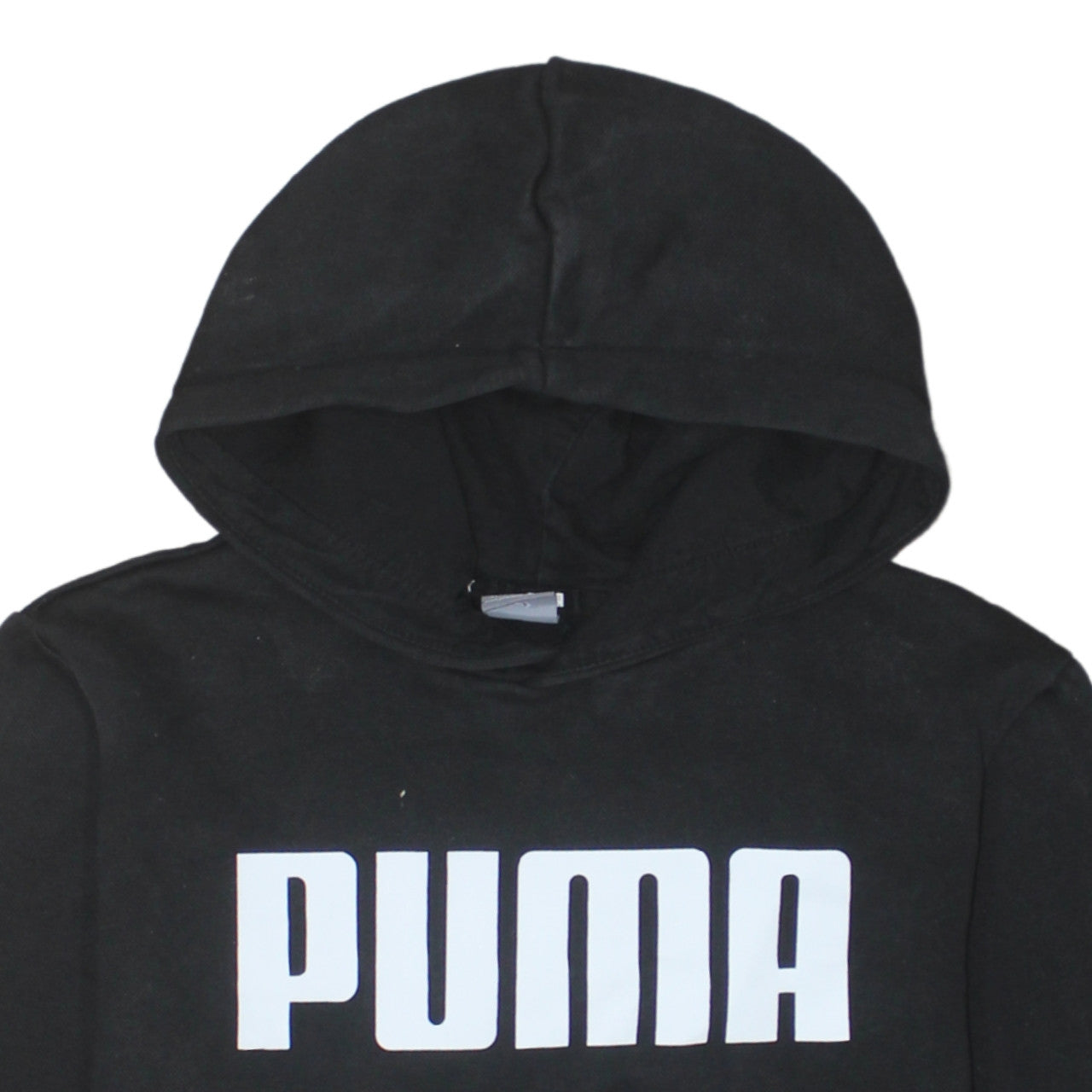 Puma Boys Black Pullover Hoodie 13-14 Years Casual Cotton Blend Logo