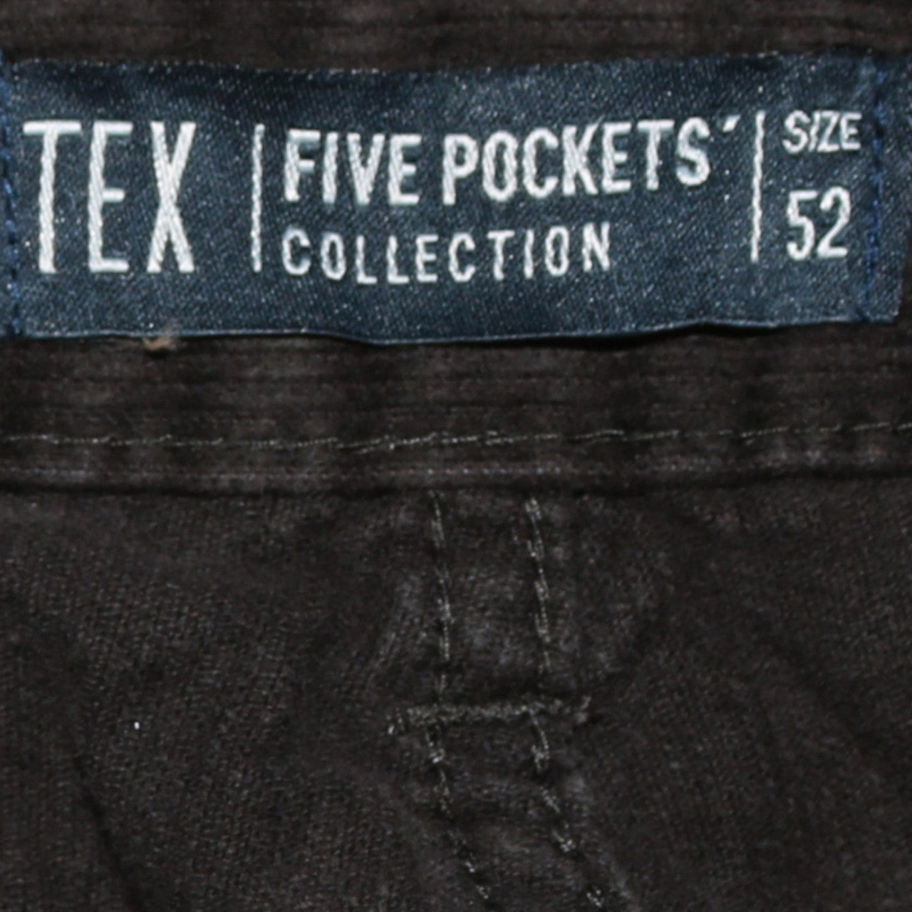TEX Men Brown Corduroy Five Pocket Trousers Size 52 Regular Fit