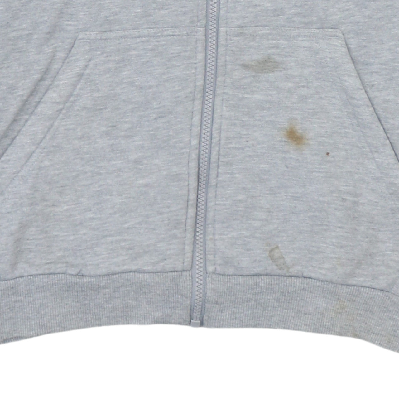 Adidas Boys Grey & Navy Full Zip Hoodie 11-12 Years Cotton Blend Sportswear