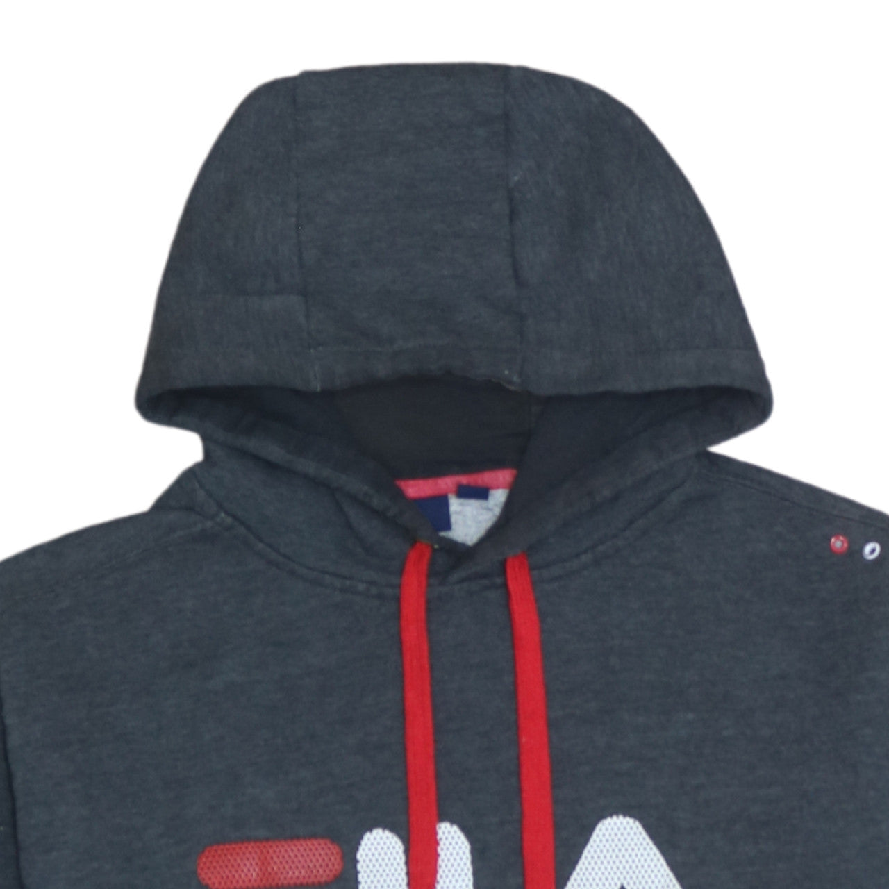 Fila Men's Grey Pullover Hoodie M Hooded Sweatshirt with Logo