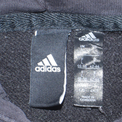 Adidas Womens Black Full Zip Hoodie Fleece Size L with Pink Logo