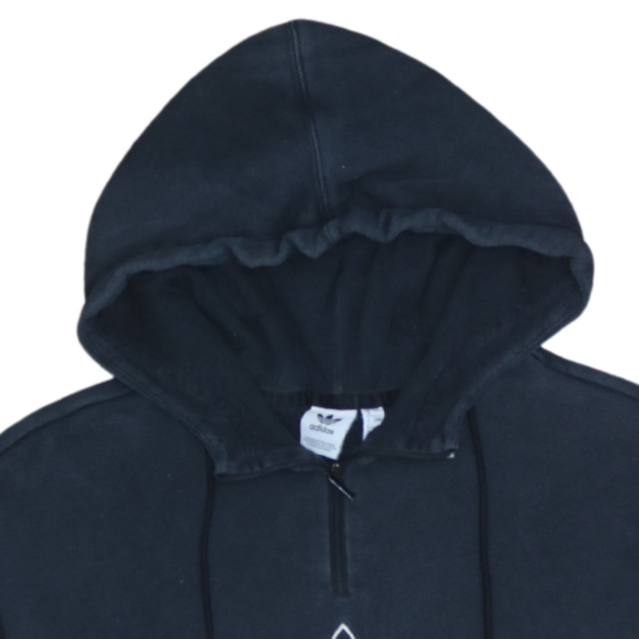 Adidas Womens Black & White Colourblock Hoodie UK 8 1/2 Zip Trefoil Logo