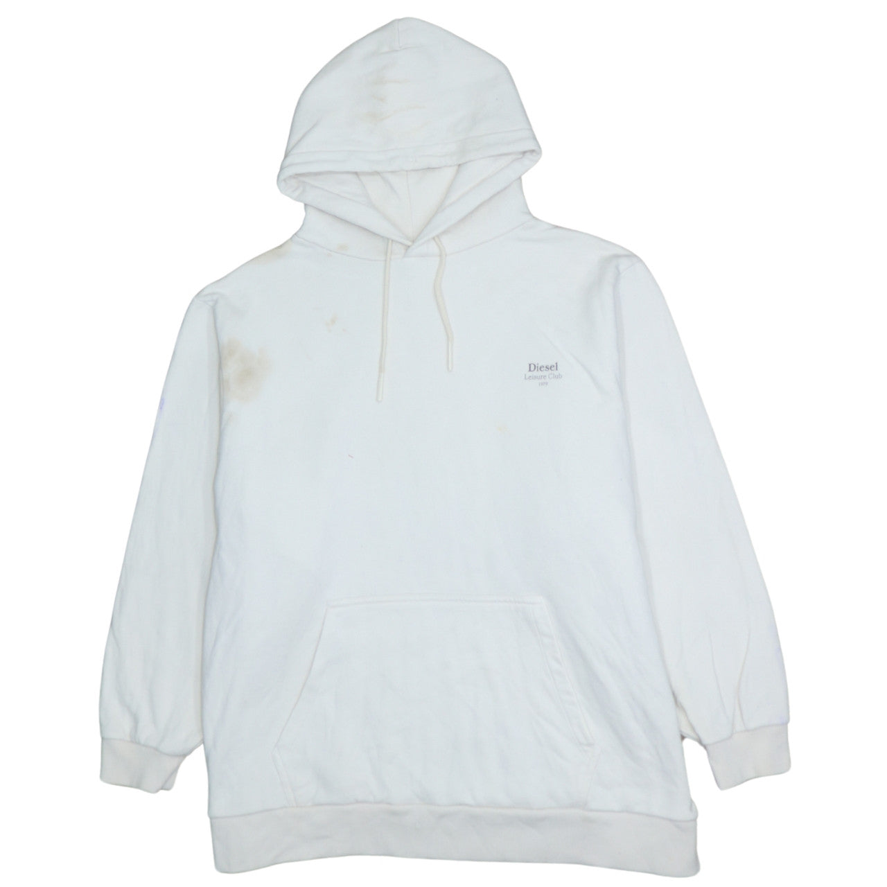 Diesel Women White XL Pullover Hoodie Cotton Leisure Club Sweatshirt