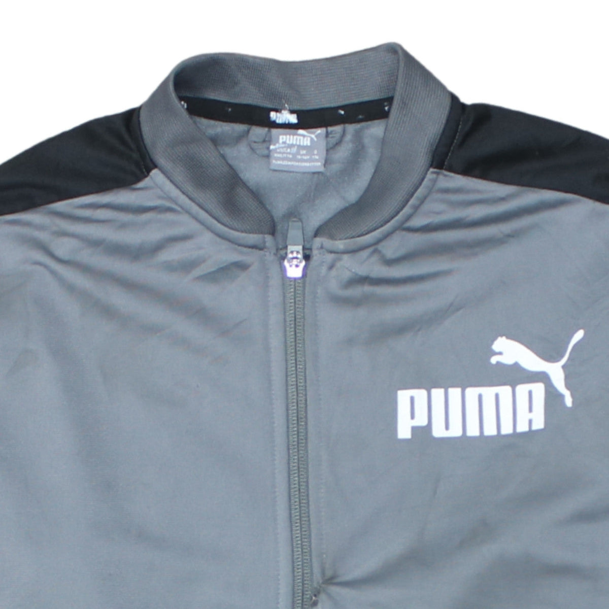 Puma Boys Grey Full Zip Sweatshirt 15-16 Years Regular Fit Sports Jacket