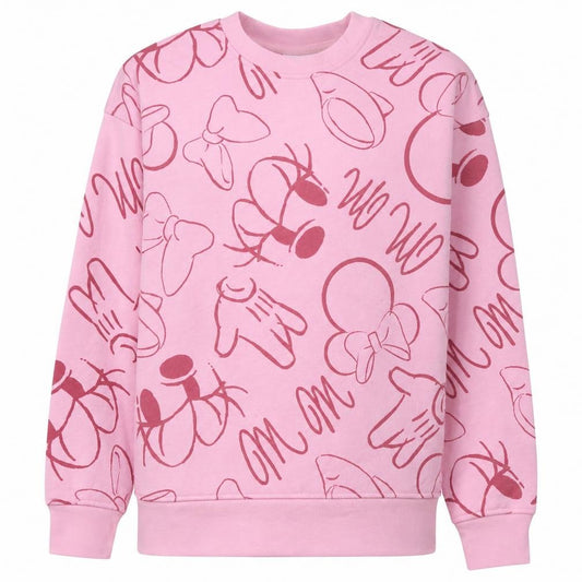 Disney Pink Minnie Mouse Print Sweatshirt Women 2XS Pullover
