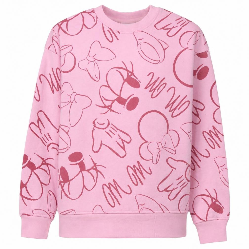 Disney Pink Minnie Mouse Print Sweatshirt Women 2XS Pullover