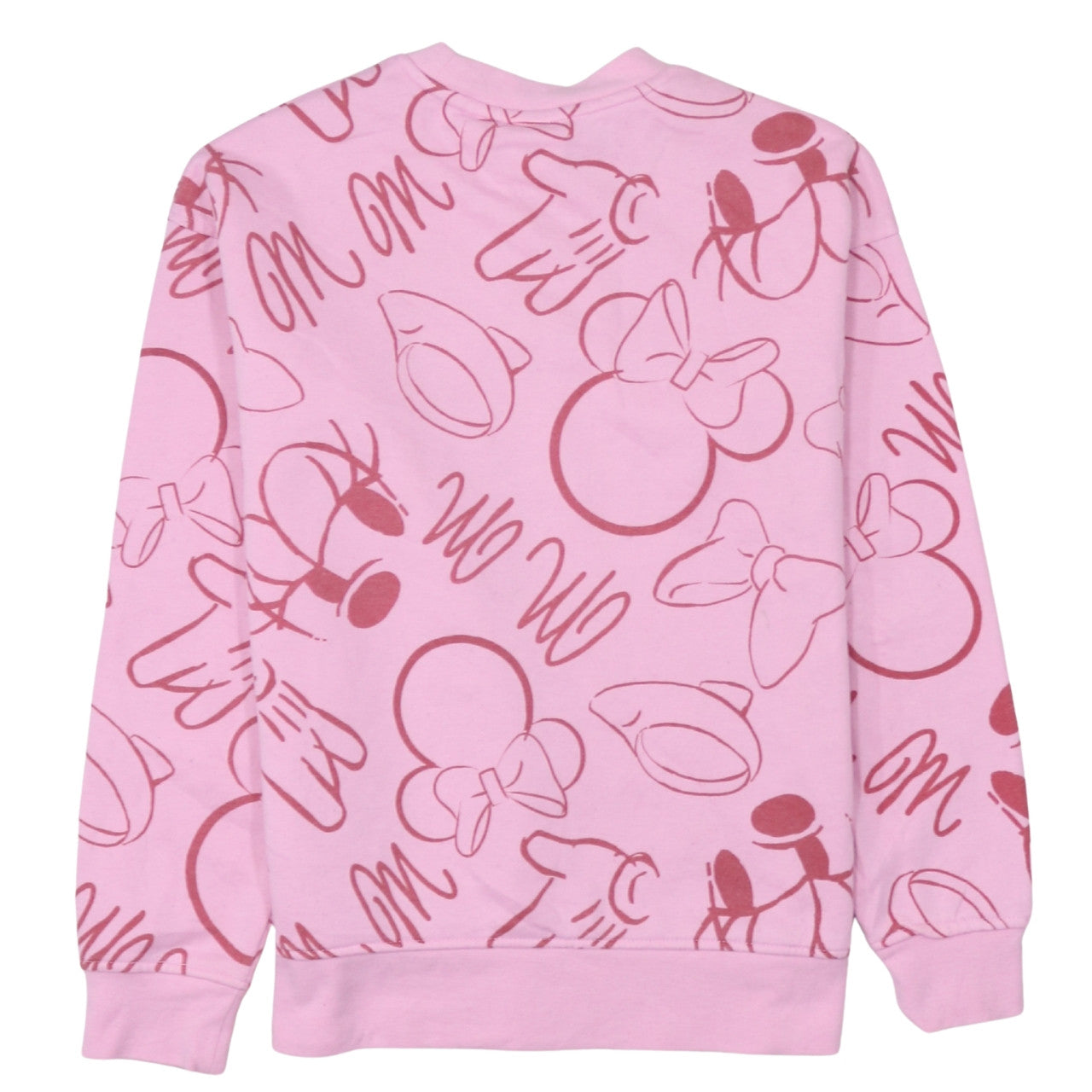 Disney Pink Minnie Mouse Print Sweatshirt Women 2XS Pullover