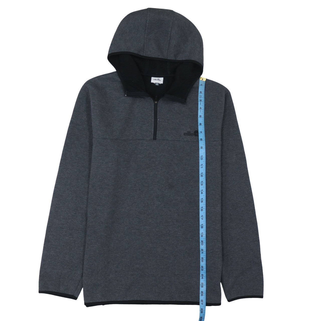 Ellesse Men's Grey XL Pullover Hoodie 1/2 Zip Fleece Sweatshirt