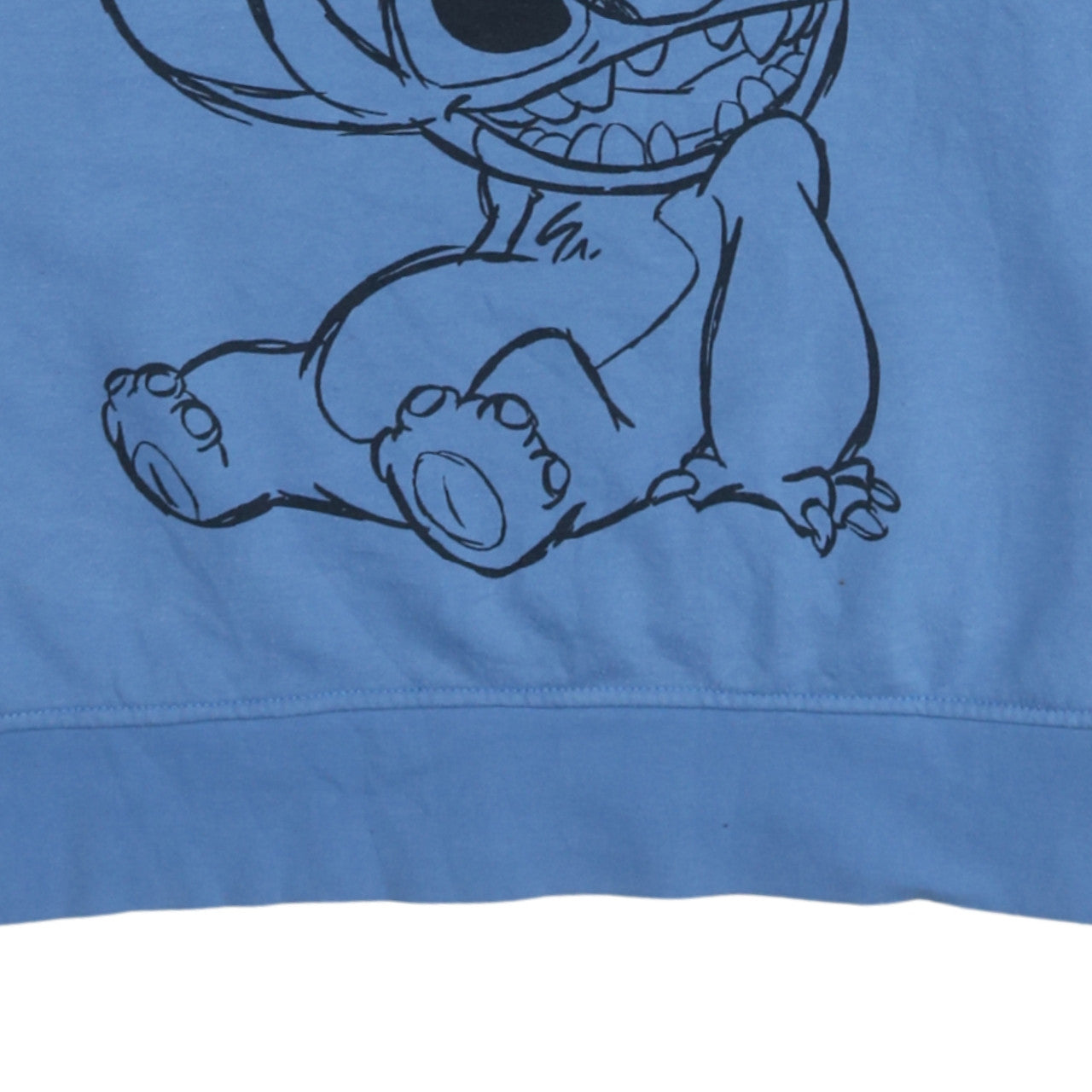 Disney Womens Blue Stitch Sweatshirt Medium 12/14 Pullover Crew Neck