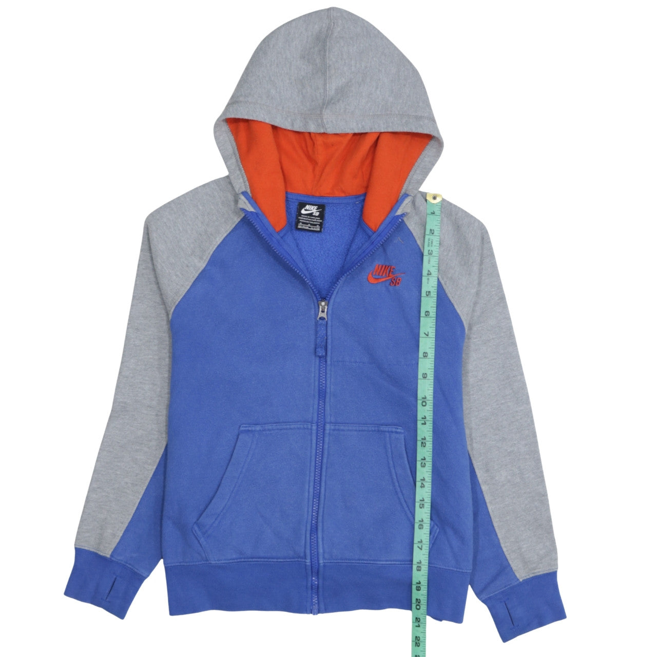 Nike SB Boys Blue Grey Full Zip Hoodie 10-12 Years Cotton Blend