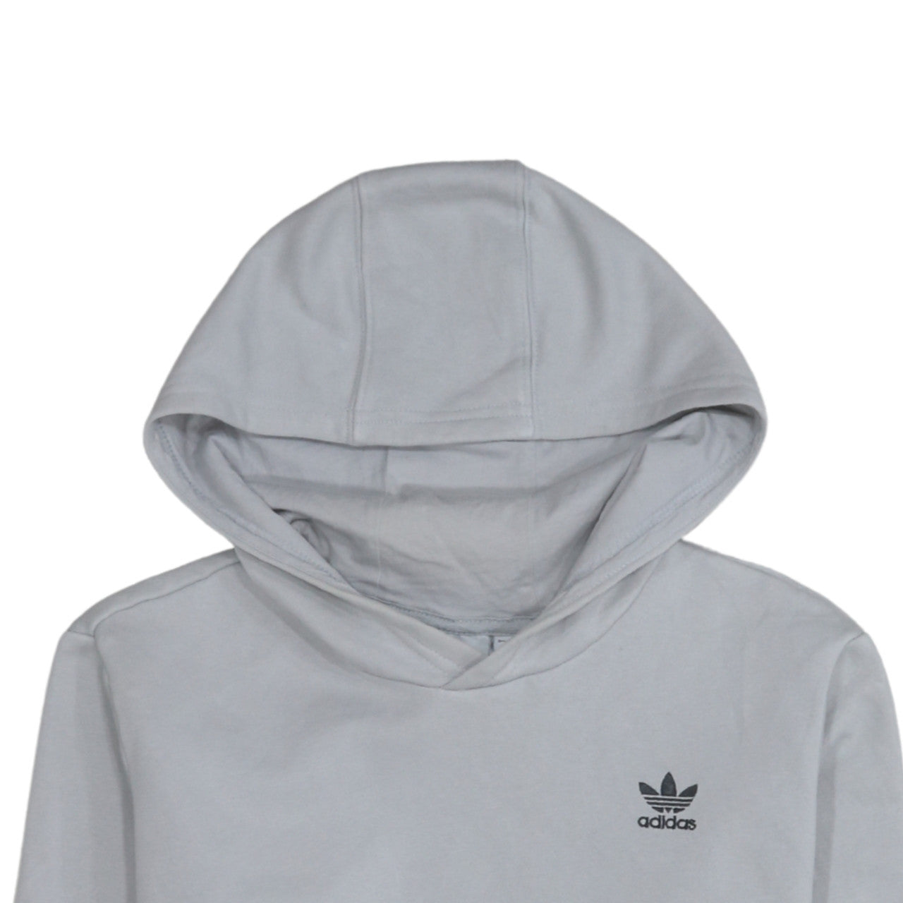 Adidas Boys Grey Pullover Hoodie Classic Crew Neck Long Sleeve Fleece