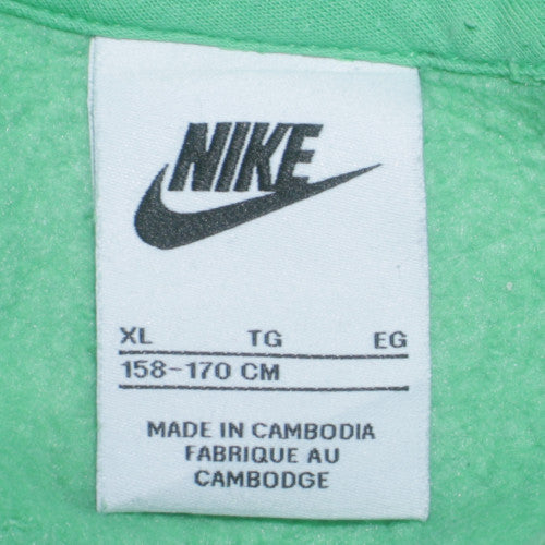 Nike Boys Green Pullover Hoodie XL 158-170cm Cotton Blend Casual Wear