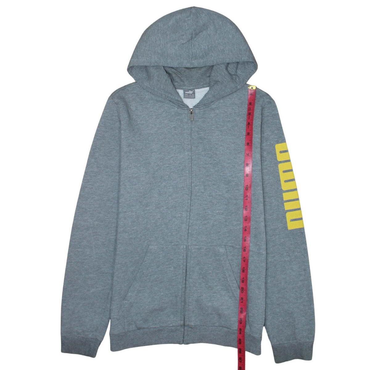 Puma Boys Grey Full Zip Hoodie XL 15-16 Years Graphic Print Sportswear