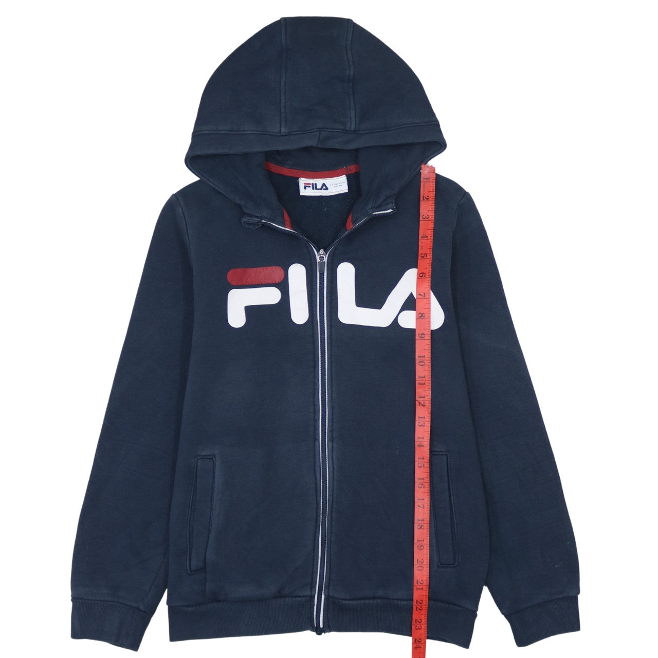 Fila Boys Navy Blue Full Zip Hoodie 158-164cm Hooded Sweatshirt