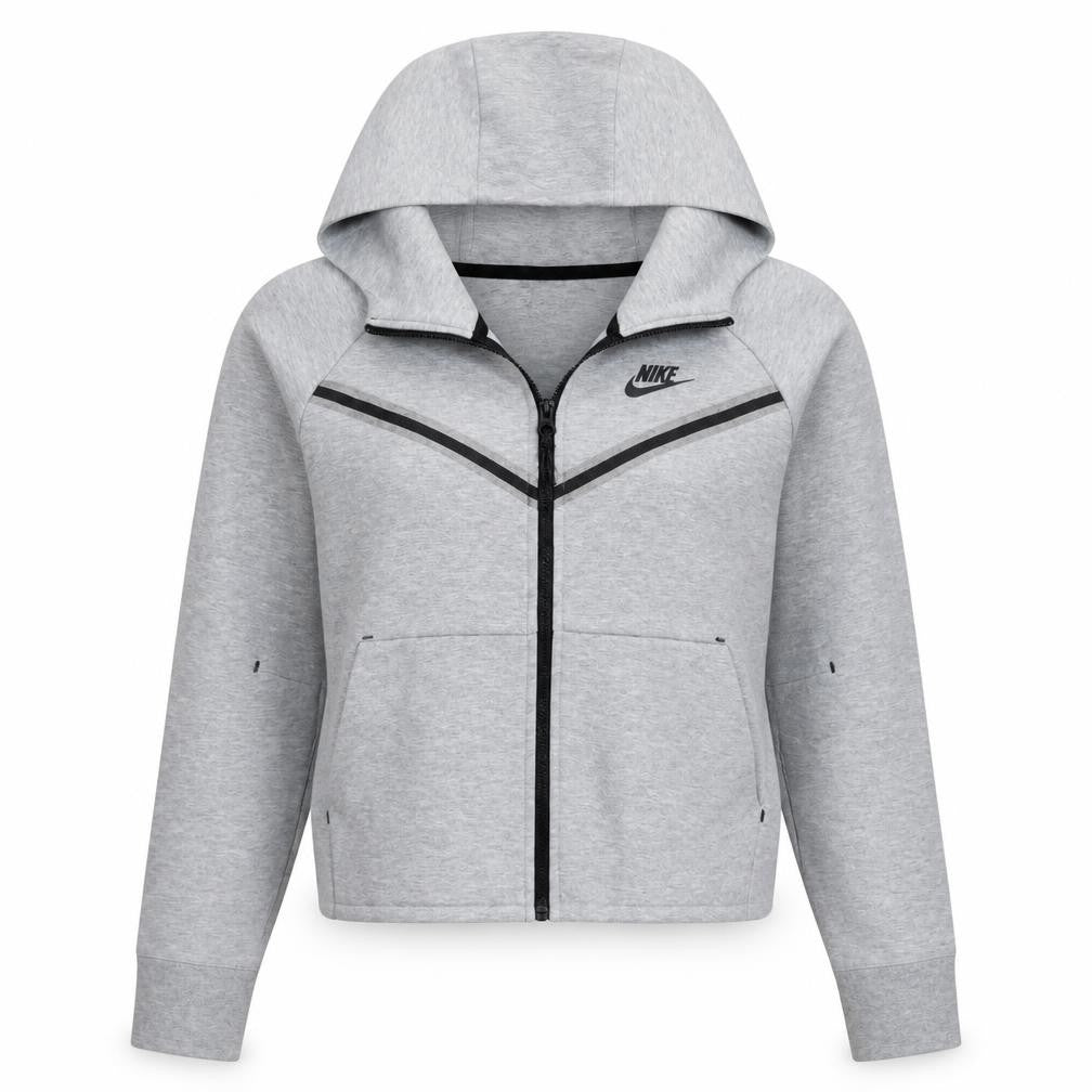Nike Womens Grey Full Zip Hoodie XS Cotton Blend Casual Sportswear