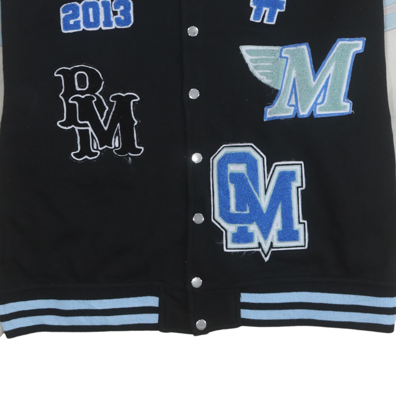 boohooMAN Men’s Black Varsity Jacket L College Style Embroidered