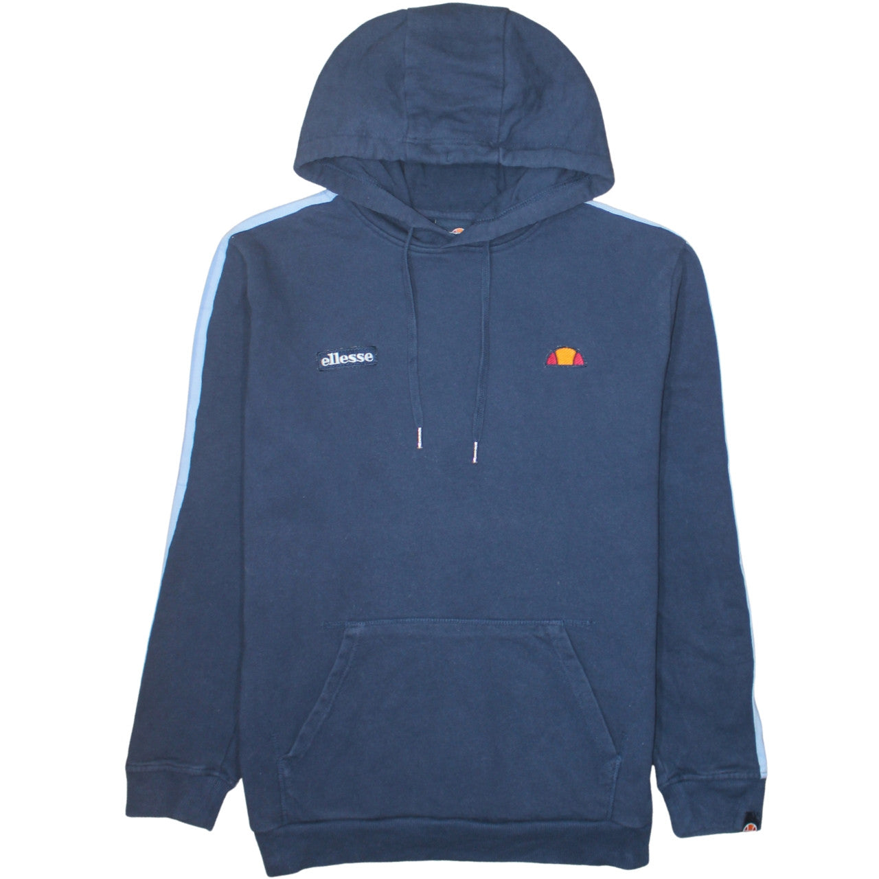 Ellesse Mens Blue Pullover Hoodie L Sports Logo Cotton Blend