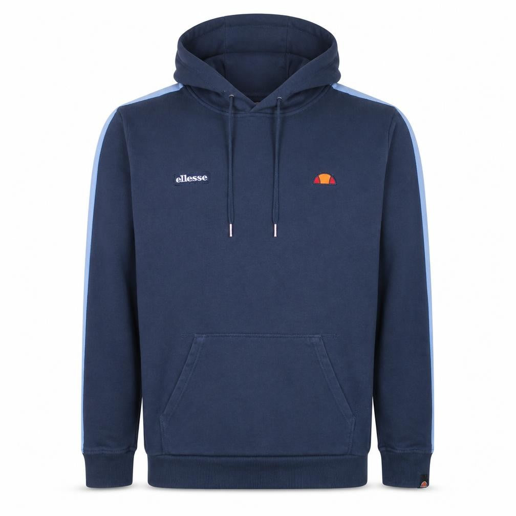 Ellesse Mens Blue Pullover Hoodie L Sports Logo Cotton Blend