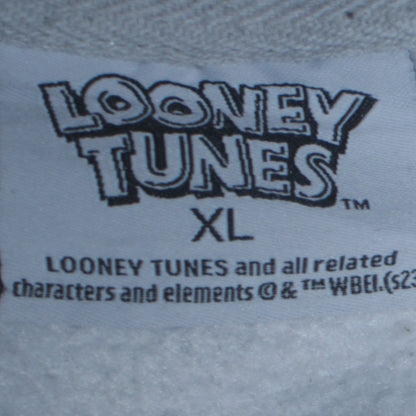 Close-up detail of Looney Tunes women’s grey xl pullover sweatshirt bugs bunny graphic