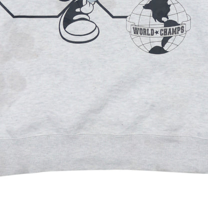 Brand and care label for Looney Tunes women’s grey xl pullover sweatshirt bugs bunny graphic