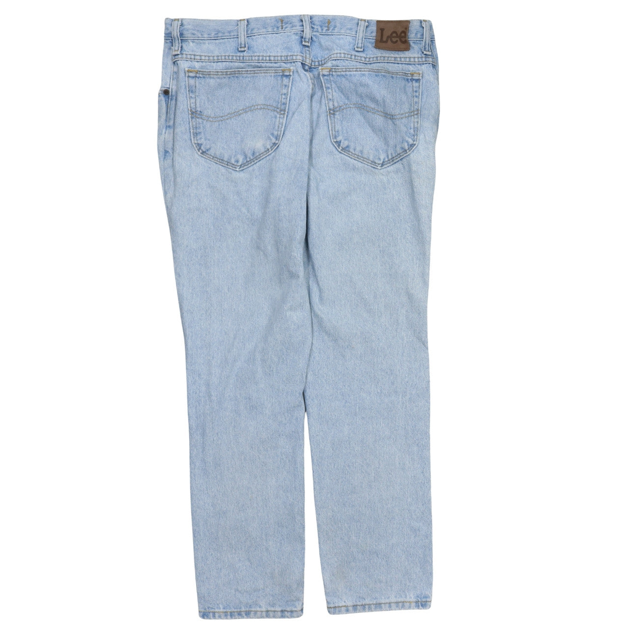 Lee Mens Blue Regular Fit Light Wash Straight Jeans 36W 29L