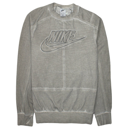 Nike Men's Beige Embroidered Logo Pullover Sweatshirt XS