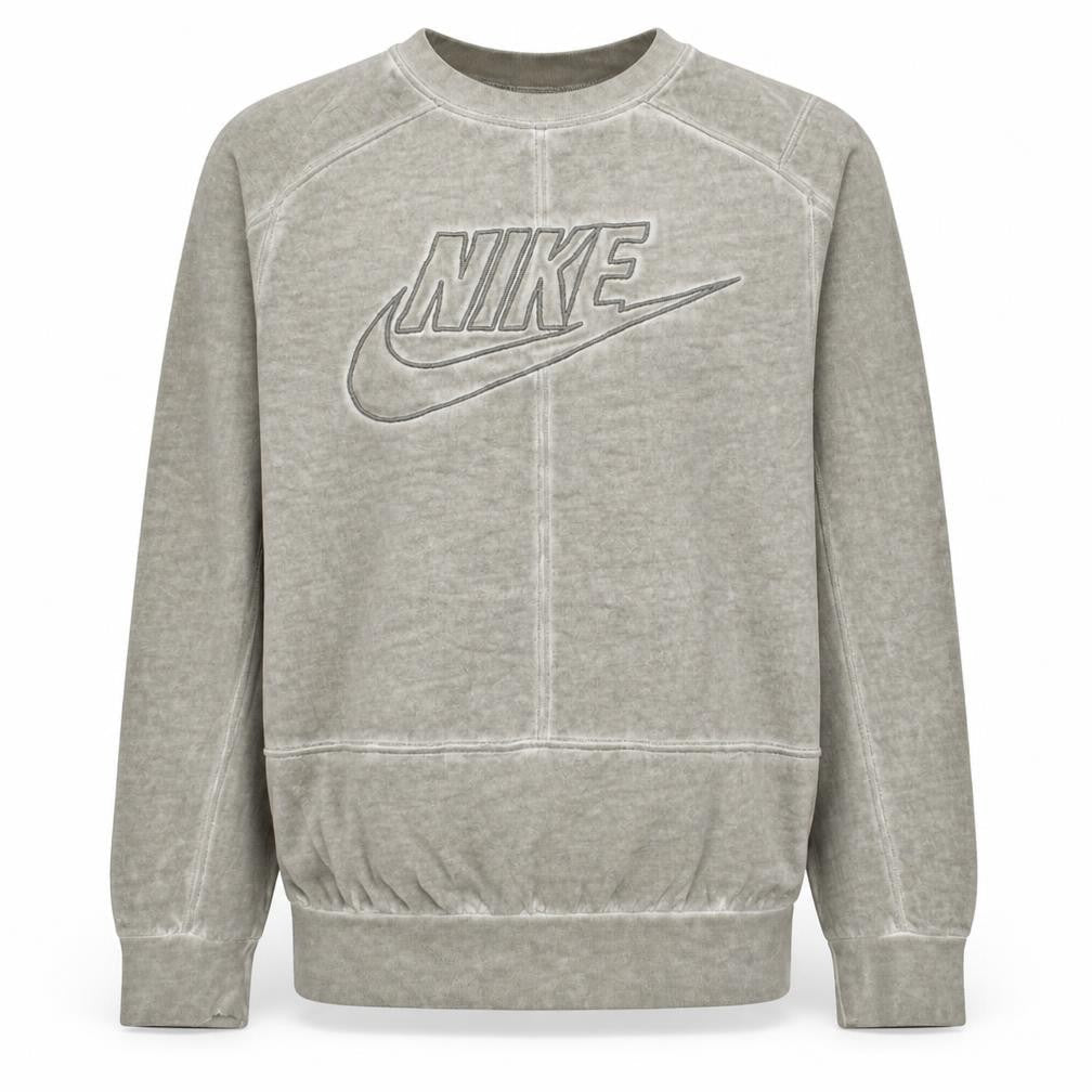 Nike Men's Beige Embroidered Logo Pullover Sweatshirt XS