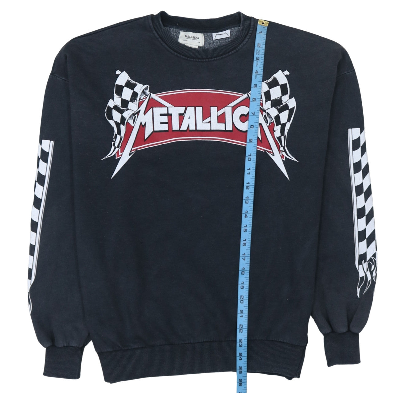 Pull&Bear Men's Black Graphic Metallica Pullover Sweatshirt S