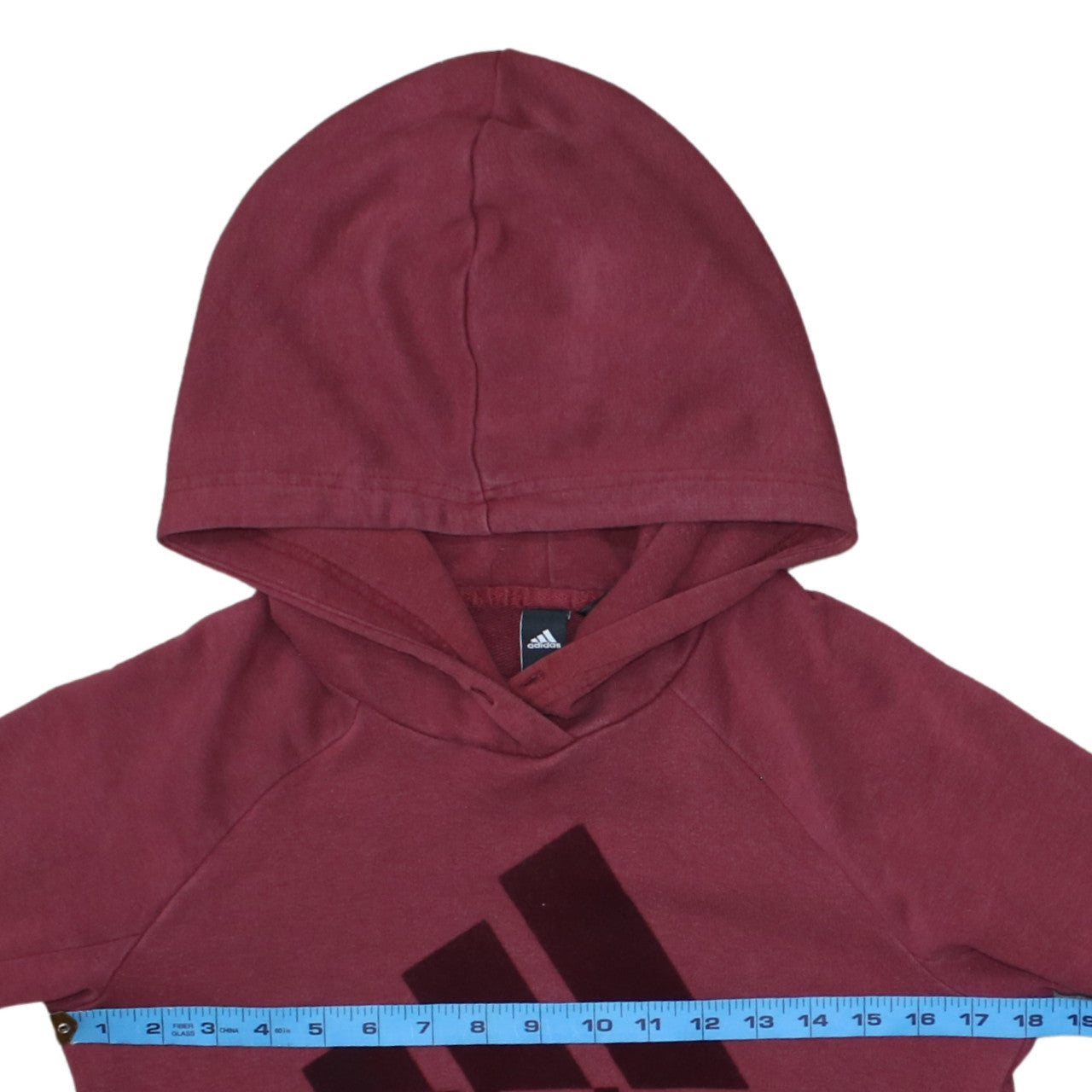 Adidas Womens Burgundy Pullover Hoodie XS Cotton Blend Logo Sweatshirt