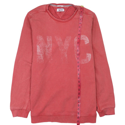 Hilfiger Denim Womens Coral Pink NYC Pullover Sweatshirt M