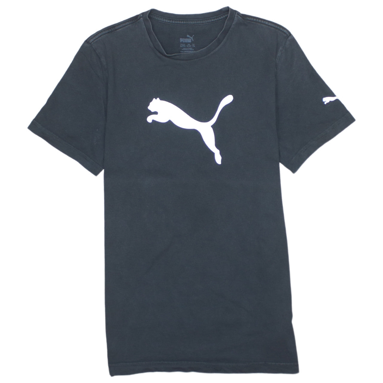 Puma Boys Black 15-16 Years Basic Logo Sports T-Shirt