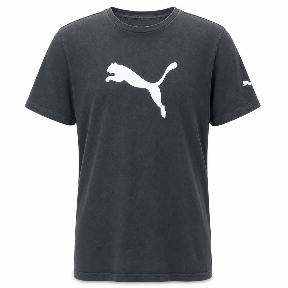 Puma Boys Black 15-16 Years Basic Logo Sports T-Shirt