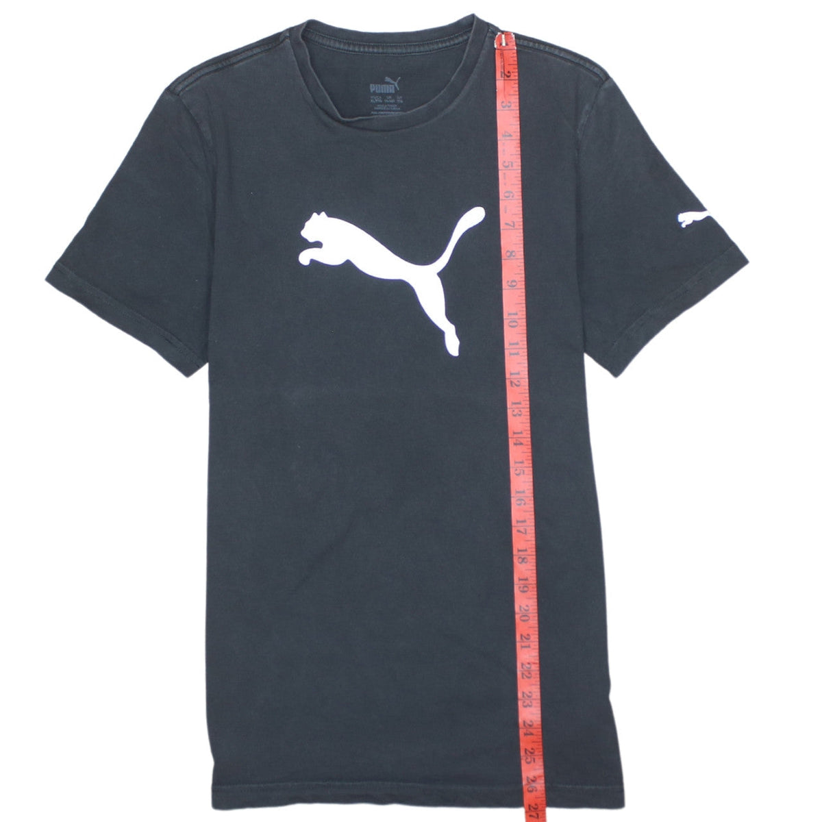 Puma Boys Black 15-16 Years Basic Logo Sports T-Shirt