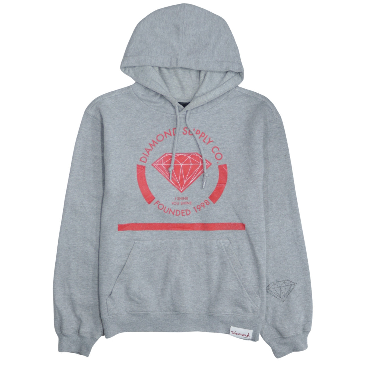 Diamond Supply Co Women's Grey Small Pullover Hoodie Sweatshirt