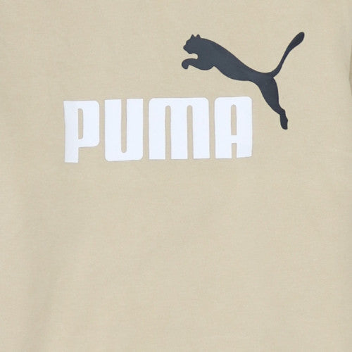 Puma Boys Beige Pullover Hoodie 15-16 Years Graphic Logo Cotton Blend