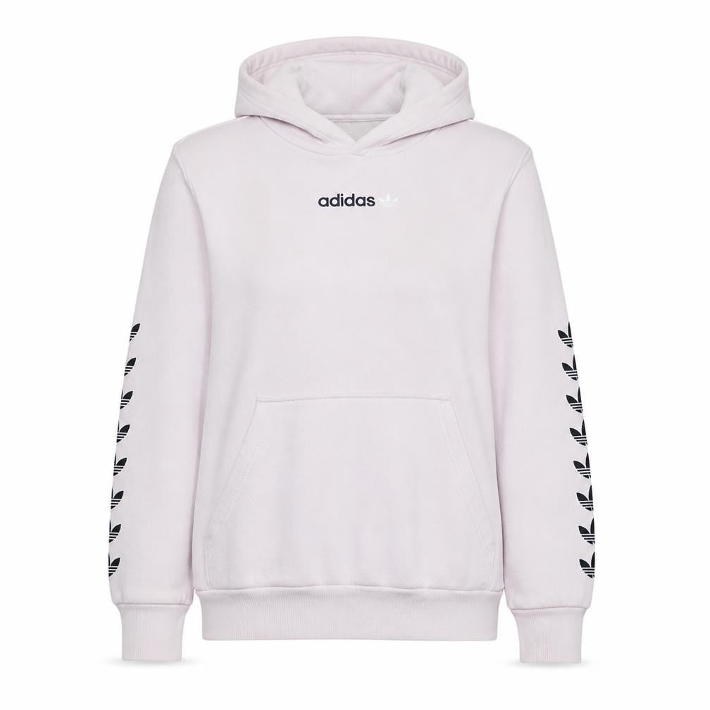 Adidas Womens Pink Hooded Pullover Sweatshirt Size XL Logo Print