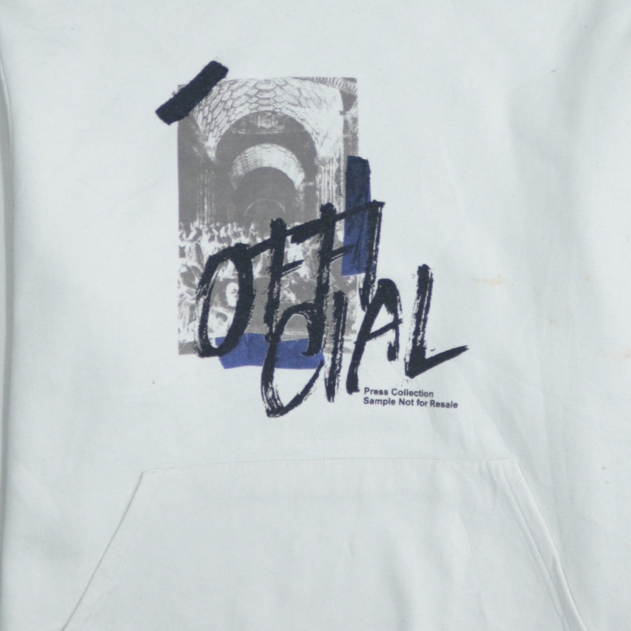 boohooMAN Mens White Graphic Print Pullover Hoodie L