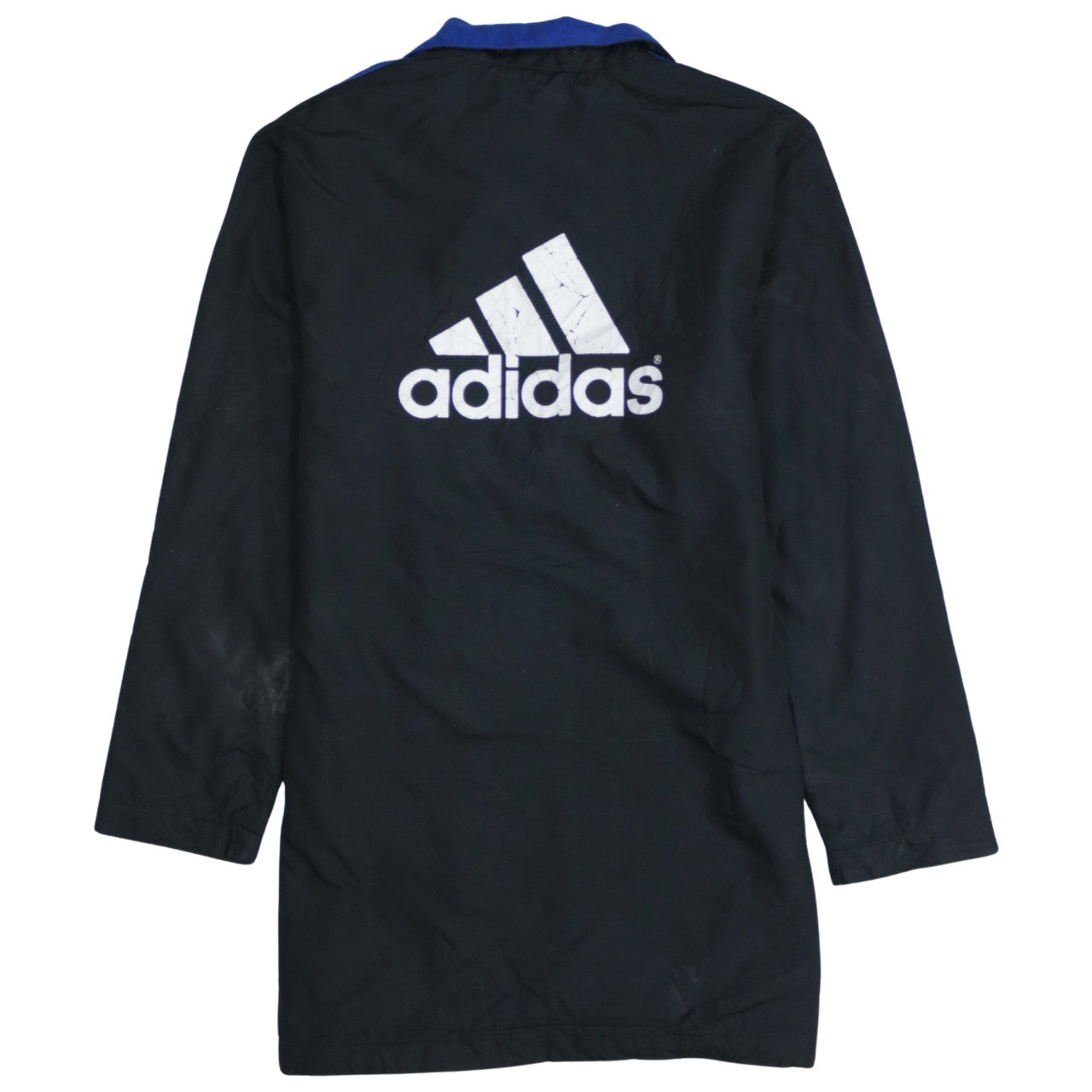 Adidas Boys Black Blue 13-14 Years Track Jacket Full Zip Logo Lined