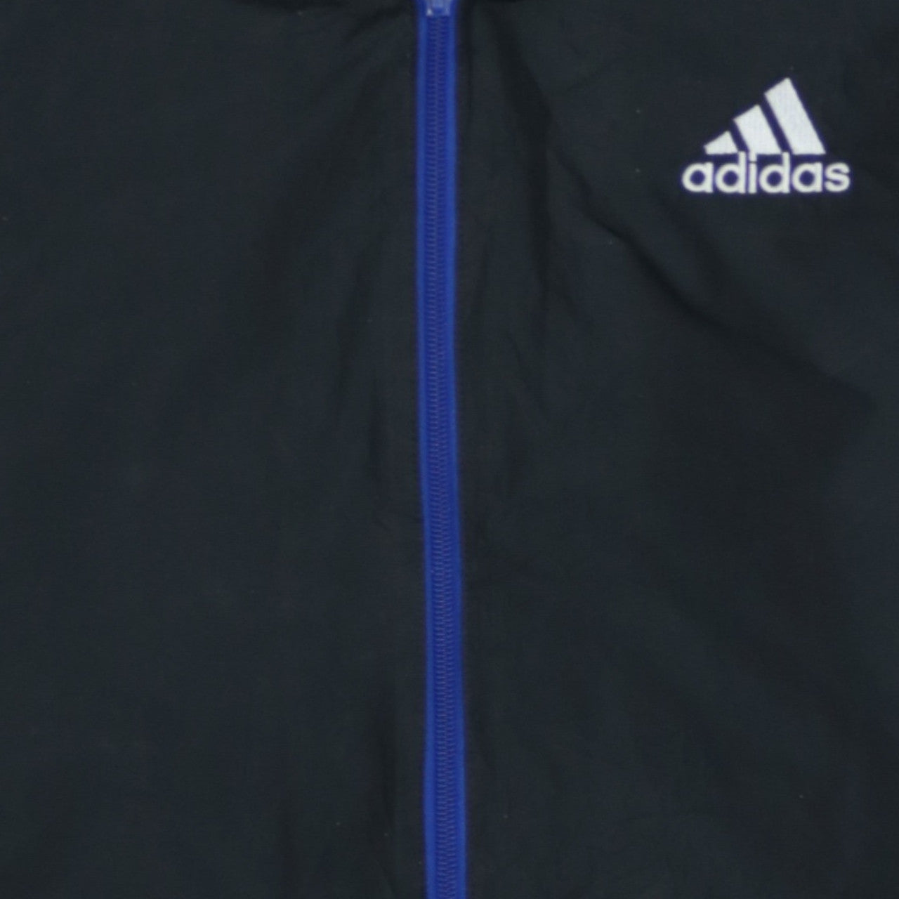 Adidas Boys Black Blue 13-14 Years Track Jacket Full Zip Logo Lined